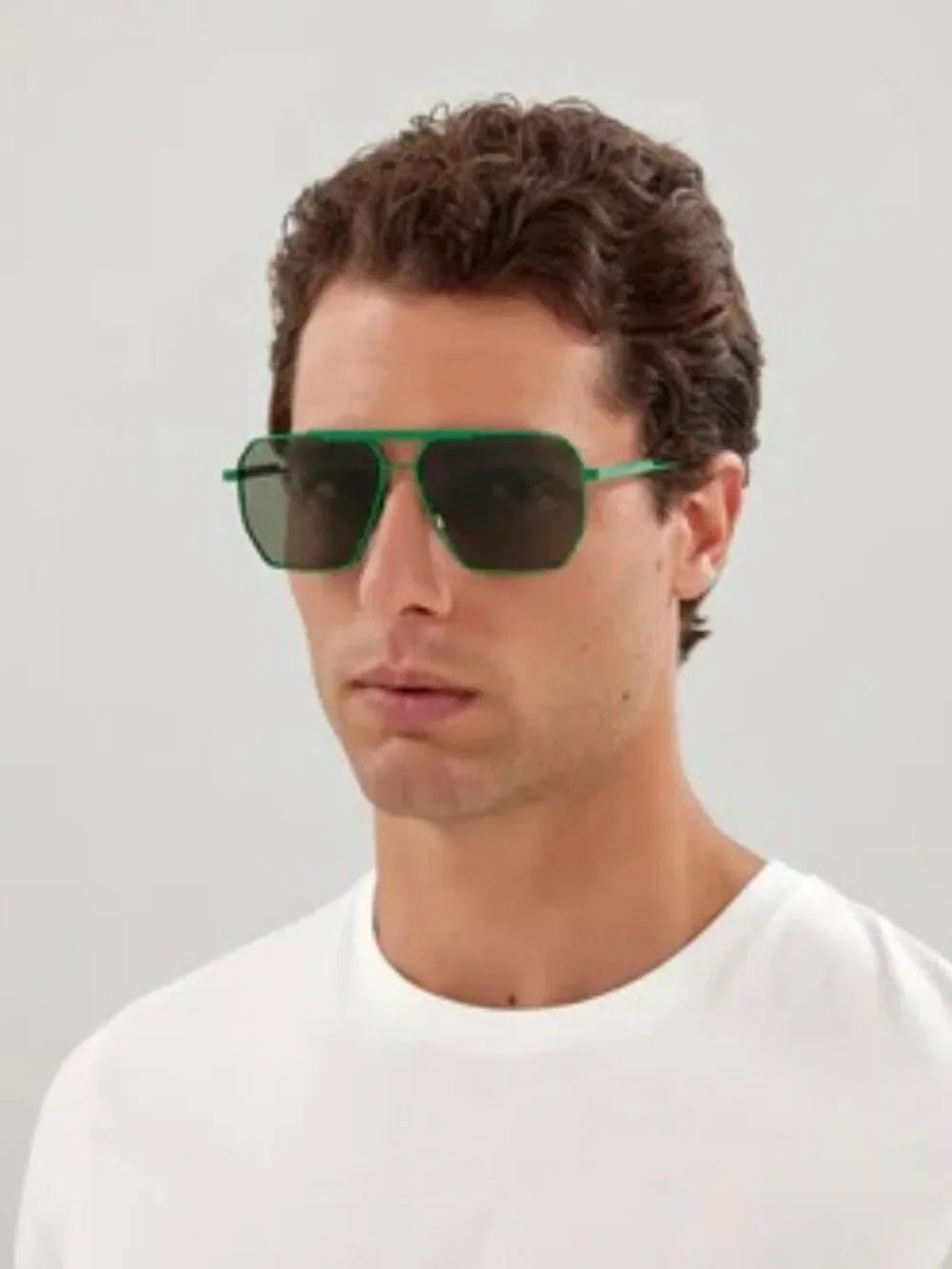 Bottega Veneta Men Sunglasses Green Pilot BV1012S 006 NEW AUTHENTIC